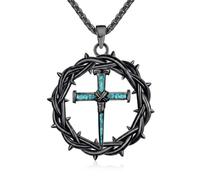 CUPENDA Collana a forma di croce con chiodo in argento Sterling 925, ciondolo religioso cristiano, da uomo