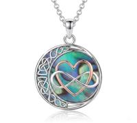 CUPENDA Collana con ciondolo a forma di cuore con simbolo dell'infinito, in argento Sterling, con nodo celtico, idea regalo per donne e madri adottive