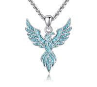 CUPENDA Collana con ciondolo a forma di fiore della vita, farfalla, libellula, fenice, colibrì, geco, amo da pesca, lupo, osso di cane, sigillo messianico Messiano, palme, in argento Sterling 925