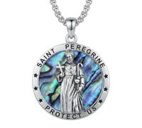 CUPENDA Collana con ciondolo a forma di San Cristoforo, in argento Sterling, con ciondolo religioso, gioiello cattolico, regalo per uomo e donna
