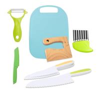 CUPERINOX Set coltelli bambini dai 2 anni | Utensili Montessori cucina 8 pezzi | Accessori sicuri per piccoli chef | Kit Mon Petit Chef | Montessori cooking per bimbi