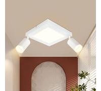 cupgow faretto da soffitto LED 2 fiamme - lampada da soffitto GU10 bianca lampada da soggiorno angolare 3000k bianco caldo 20W spot da soffitto orientabile a 350°per cucina camera da letto corridoio