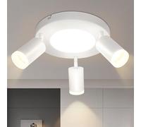 cupgow plafoniera LED plafoniera 3 fiamme - faretto a soffitto bianco moderno lampada soggiorno 3000k GU10 20W girevole corridoio lampada soffitto spot rotonda per camera da letto cucina ufficio