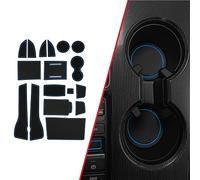CupHolderHero Adatto per Honda Civic Accessories 2022 Premium Custom Interni Antiscivolo Antipolvere, Tappetini per Console Centrale, Fodere Tasca Porta Set 17 pz (Sedan) (Bordo Blu)