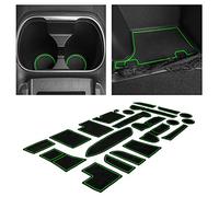 CupHolderHero Fits Subaru Outback and Subaru Legacy 2020-2024 Accessories, Premium Custom Non-Slip Anti-Dust Cup Holder Inserts, Center Console Liners, Door Pocket Mats, 21pc Set, Green Trim
