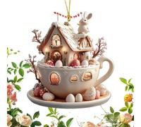 Cupi di caffè Easter Egg - Coppa di caffè Casa Pasqua | 2D ACRILICO Pasqua decorativo, tazza di caffè House Easter Eogg, Easter Egg Bunny House Cucina di caffè Decorazione