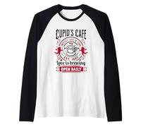 Cupid s Cafe Lamore è Aperto Tutti i Giorni Maglia con Maniche Raglan