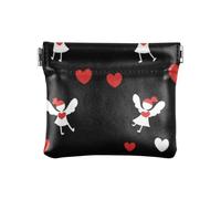 Cupido amore rosso San Valentino Cartone Delle Donne PU Cuoio Portamonete Carino Mini Cambiamento Portafoglio portamonete per Lady, Cupido amore rosso San Valentino Cartone animato, 1 size, Stampa