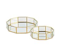 Cupido&Co. Set 2 Vassoi D 205 Mm H 50 Mm D 270 Mm H 65 Mm Specchio Oro