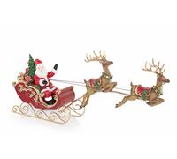 Cupido&Co. Slitta con Babbo Natale e Renne 570 x 165 x 385 Mm Rosso