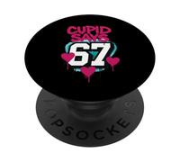 Cupido dice 67 Sei sette San Valentino divertente bambini 6-7 Meme PopSockets PopGrip Adesivo