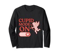Cupido Mode On Funny Valentine Retro Design Maglia a Manica