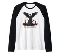 Cupido Scuro Gotico sparato Attraverso l'estetica di San Valentino Cuore Maglia con Maniche Raglan