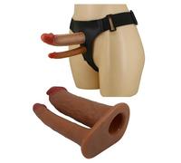 CUPIDO TOYS Cintura strapon per uomo doppia penetrazione della donna. Strap on con doppio dildo cavo indossabile dall'uomo per la doppia penetrazione della donna (anale e vaginale) insieme.