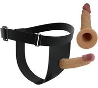CUPIDO TOYS Strapon cavo in SILICONE indossabile uomo, Dildo indossabile Strap on cintura fallica per Uomo, Pene indossabile vuoto che prolunga pene, Guaina fallica con cintura
