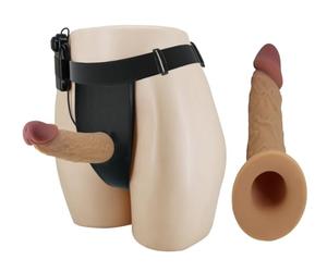 CUPIDO TOYS Strapon cavo vibrante in SILICONE indossabile dall'uomo, Dildo indossabile VIBRATORE Strapon, Cintura fallica per Uomo, Pene indossabile vuoto che prolunga pene, Guaina fallica con cintura