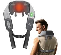 CuPiLo Massaggiatore per collo senza fili con calore - Massaggiatore per spalle 6D per alleviare il dolore dei tessuti profondi, cuscino massaggiante Shiatsu per collo, schiena, gambe e spalle, regali
