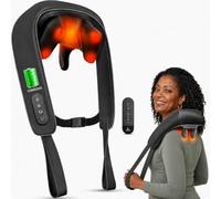 CuPiLo Massaggiatore per collo Shiatsu con calore, massaggio profondo 6D per impastare i tessuti con telecomando wireless, modalità regolabile e calore per alleviare il dolore muscolare sulla spalla