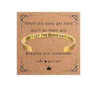 Cupimatch Bracciale da donna in acciaio inossidabile: bracciale con messaggio DON'T LET THE HARD DAYS WIN aperto inciso motivante, regalo per mamma, compleanno, incoraggiamento, Media, Acciaio