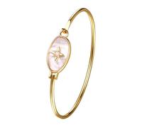 Cupimatch Bracciale vintage Celestial da donna: elegante braccialetto a stella con madreperla e opale, delicato bracciale da donna placcato oro 14 carati, stile semplice, 16 cm, regalo per donne e