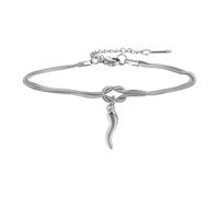Cupimatch Braccialetto con ciondolo a forma di corno italiano: nodo infinito Cornicello in acciaio inox, regolabile, gioiello talismano di protezione italiana, oro, one size, Acciaio inossidabile, Non