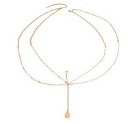 Cupimatch Catena per il corpo da donna con perle e conchiglie: gioiello da spiaggia con ciondolo a forma di occhio di gatto, accessorio per costumi da bagno in stile bohémien per vacanze estive, one