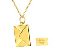 Cupimatch Collana con busta fotografica personalizzata con ciondolo a libro personalizzabile in acciaio inossidabile, gioielli con medaglione inciso con messaggio regalo segreto per coppie e famiglie