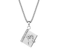 Cupimatch Collana con ciondolo a forma di stella, in acciaio inox, con 6 messaggi d'amore incisi