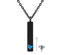 Cupimatch Collana con ciondolo a forma di urna: medaglione rettangolare in acciaio inossidabile rosso rubino - gioiello commemorativo vuoto per cremazione cenere da donna, one size, Acciaio