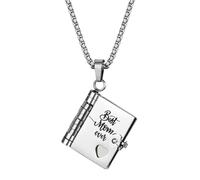 Cupimatch Collana con ciondolo a libro per ragazza: collana in acciaio inossidabile a 6 pagine con messaggio stimolante con incisione My Little Star- regalo per ragazza di compleanno fine studio
