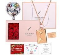 Cupimatch Collana con lettera d'amore a busta: collana in acciaio inossidabile da donna apribile con messaggio inciso medaglione gioielli di fidanzamento coppie e familiari, Misura unica, Metallo