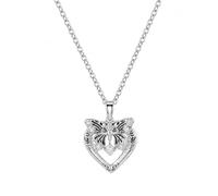 Cupimatch Collana cuore farfalla dorata: 14 K traforato zircone rame, catena O vintage romantica, regalo di compleanno donna ragazza