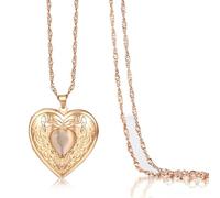 Cupimatch Collana cuore personalizzabile con foto/testo, ciondolo cornice per foto apribile gioielli alla moda, regalo perfetto per Natale, San Valentino, festa della mamma, Acciaio inossidabile