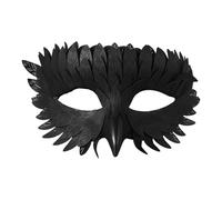 Cupimatch Maschera di corvo 3D con becco e piume, rosa, verde, blu, nero, gotico raven, fascia elastica regolabile, per Halloween, maschera maschera, carnevale, cosplay, unisex, Plastica