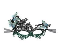 Cupimatch Maschera di pizzo mascherata: maschere veneziane da donna con farfalle e strass sexy corda regolabile per travestimento ballo di trucco Halloween - regalo donna