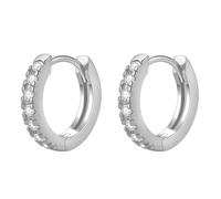 Cupimatch Orecchini a cerchio da donna: orecchini a cerchio da donna in argento Sterling 925 con zirconia cubica dorata, ipoallergenici, 12 mm, 14mm, Ottone, Zirconia cubica