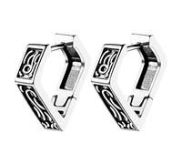 Cupimatch Orecchini a cerchio vichingo, da uomo, in acciaio inox, stile retrò, nodo celtico, orecchini a cerchio vichingo, amuleto gioielli per uomini, padre figlio, Acciaio inossidabile