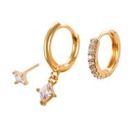 Cupimatch Set di 3 orecchini da donna, in argento, con zirconi, vintage, per donne, ragazze, compleanno, San Valentino, regalo di Natale, festa della mamma, Rame Zircone