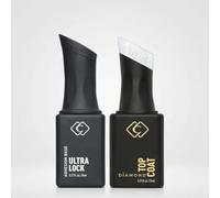 Cupio Set Base & Top Coat - Ultra Lock Base 8 ml + Diamond No Wipe Top Coat 15 ml - Base adesiva UV/LED e sigillante effetto vetro per gel e semipermanente