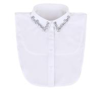 CupitiDU Collari finti per camicette da donna, colletto staccabile con gioielli da donna, elegante camicetta staccabile a mezza camicia con colletto finto, si abbina bene a tutti i tipi di pantaloni o