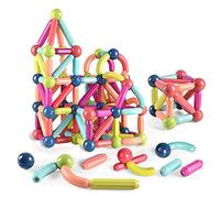 Cuplu Aggiornamento 64 Pezzi Blocchi Magnetici - Costruzioni Magnetiche per Bambini - Gioco Educativo e Creativo per Bimbi - Gioco Educativo STEM dai 3 Anni in su