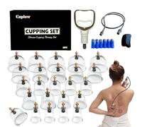 Cupluw Set di coppettazione da 24 tazze, kit per massaggi, terapia di coppettazione cinese con magneti, set professionale per ridurre la cellulite, sollievo dal dolore muscolare con pompa manuale