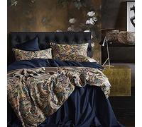 Cupocupa Set copripiumino queen size con motivo floreale bohémien, per letto queen size, stile vintage, morbido, con stampa di foglie, copripiumino con federe