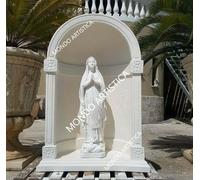 CUPOLA CAPPELLA STATUA SCULTURA DELLA MADONNA DI LOURDES IN CEMENTO MARMO 121CM