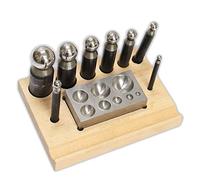 Cupola/Dapping set 9 pezzi 8 punzoni & Dapping Block in acciaio temprato