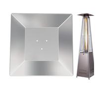 Cupola di ricambio per riscaldamento da terrazza - quadrati di ricambio per riscaldamento esterno con 3 fori preforati | Deflettore termico per focolari, accessorio per terrazza