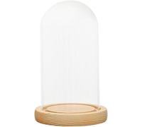 Cupola in vetro, copertura a cupola in vetro trasparente, 2 pezzi da 5 cm a 10 cm di diametro Cloche Supporto for copertura a cupola in vetro trasparente con base in legno Pratica copertura trasparent
