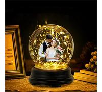 Cupola luminosa personalizzata con foto - Catena luminosa a LED 7 colori - Lampada da coppia personalizzata per San Valentino, anniversario, festa della mamma, lampada di coppia
