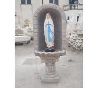 CUPOLA NICCHIA CAPPELLA CON BASE COLONNA STATUA MADONNA DI LOURDES IN CEMENTO