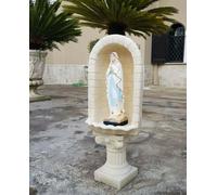 CUPOLA NICCHIA CAPPELLA CON BASE COLONNA STATUA MADONNA DI LOURDES IN CEMENTO
